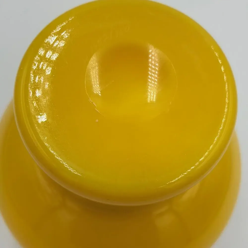 Erik Höglund Scandinavian Polished Yellow Art Glass Bulbous Vase MCM #H1682/160